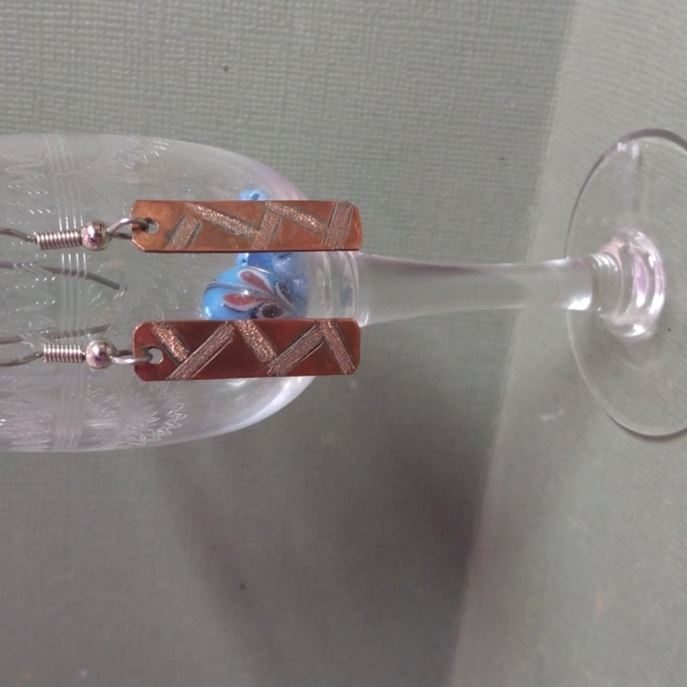Hand made copper earrings